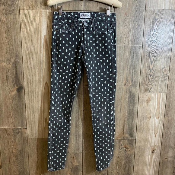 paige Verdugo Ultra Skinny Gray Diamond Jeans S 26 - Picture 1 of 7